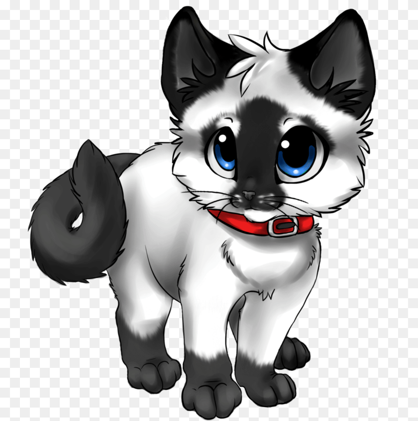 732x847 Anime Kitten, Animal, Cat, Mammal, Pet Transparent PNG