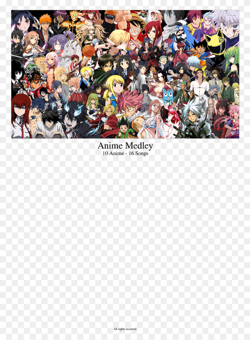 772x1081 Anime Medley Anime Crossover, Person, Human, Crowd HD PNG Download