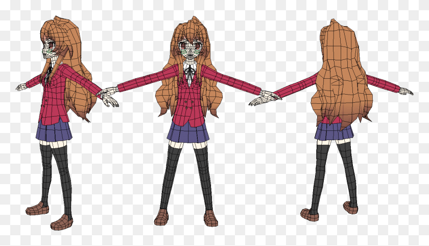 1370x740 Anime Model Taiga Aisaka 3d Model, Person, Human, Sweets HD PNG Download