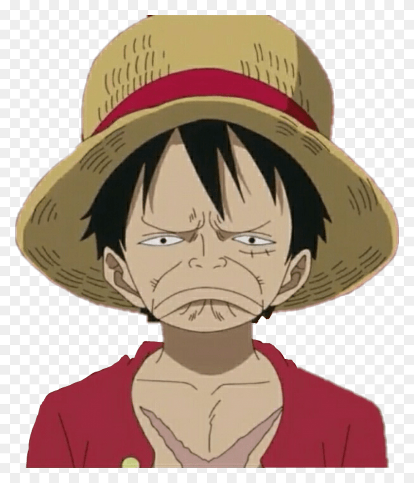 1024x1209 Descargar Png Anime Onepiece One Piece Luffy Monkeydluffy Memes Luffy Ugly Face, Ropa, Ropa, Sombrero Para El Sol Hd Png