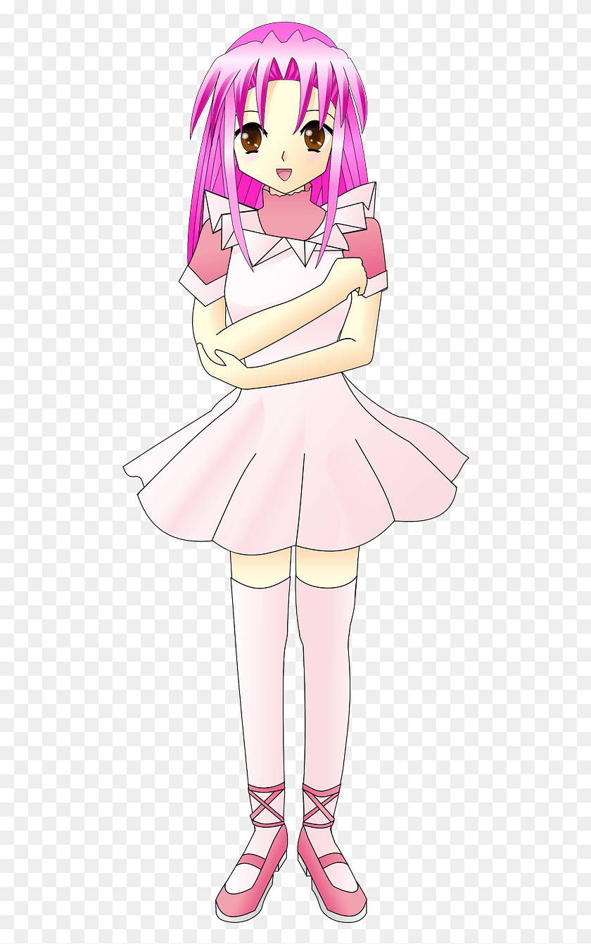 498x1281 Anime People Girls With Pink Hair, Dress, Clothing, Apparel HD PNG Download