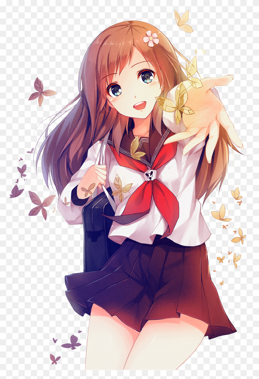 1120x1679 Anime Picture With Original Caidychen Pustakkeramzytowy Kawaii School Anime Girl, Manga, Comics, Book HD PNG Download