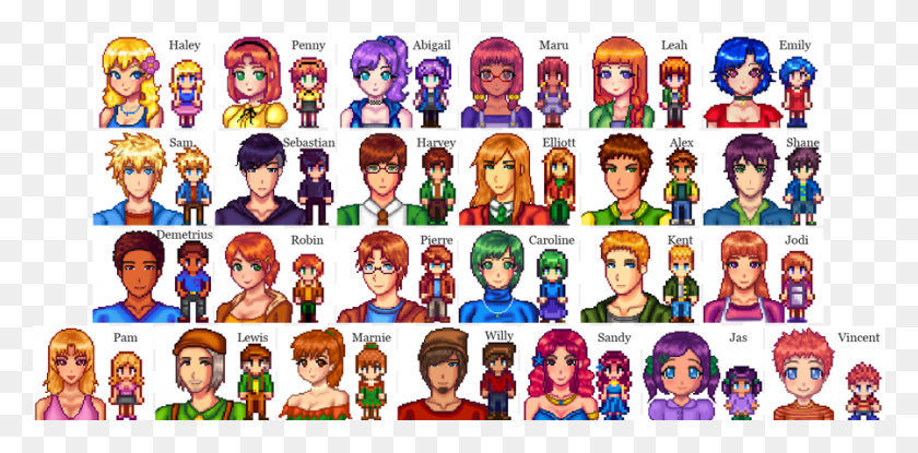 900x410 Anime Portrait And Sprite Mod Stardew Valley Villager Sprites, Person, Human, Book HD PNG Download