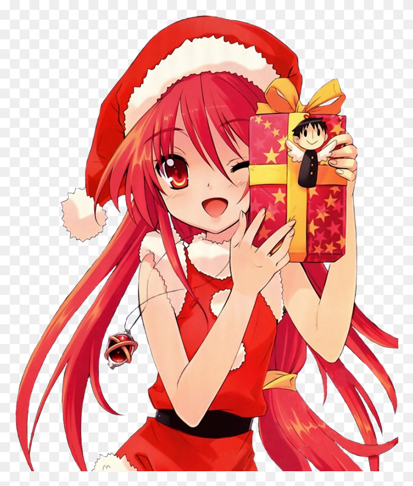 849x1012 Descargar Png Anime Render Gracias Y Feliz Navidad Tarjeta, Manga, Comics, Libro Hd Png