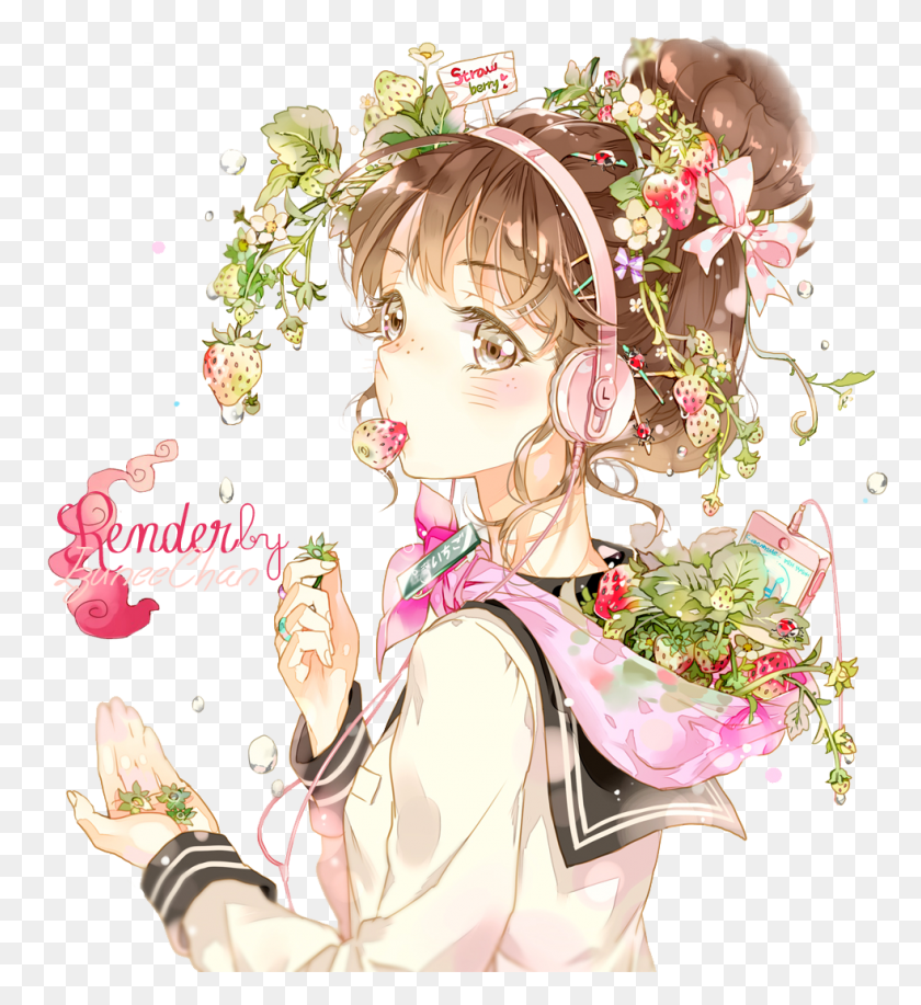 982x1080 Anime Render Tumblr Google Search Renders Anime Girl Flower Render, Comics, Book, Manga HD PNG Download
