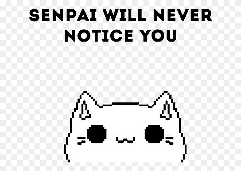 636x538 Anime Senpai Cute Cat Collage Blackandwhite Parallel, Text, Paper, Poster HD PNG Download