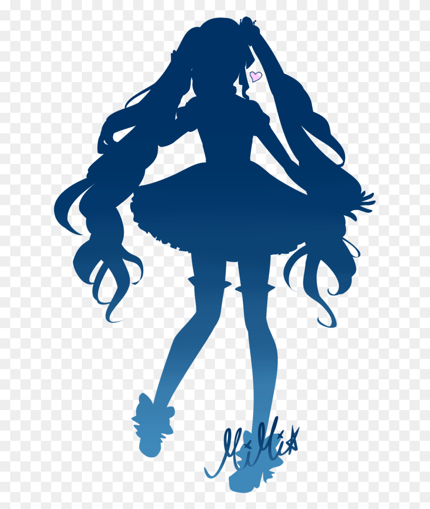 631x933 Anime Silhouette Coloured Illustration, Poster, Advertisement, Symbol HD PNG Download
