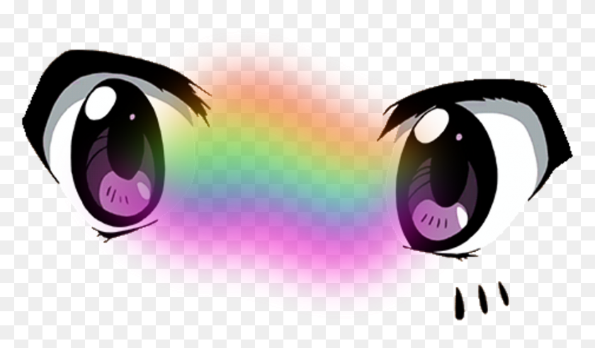 889x493 Anime Sticker Anime Cute Eyes, Graphics, Purple HD PNG Download