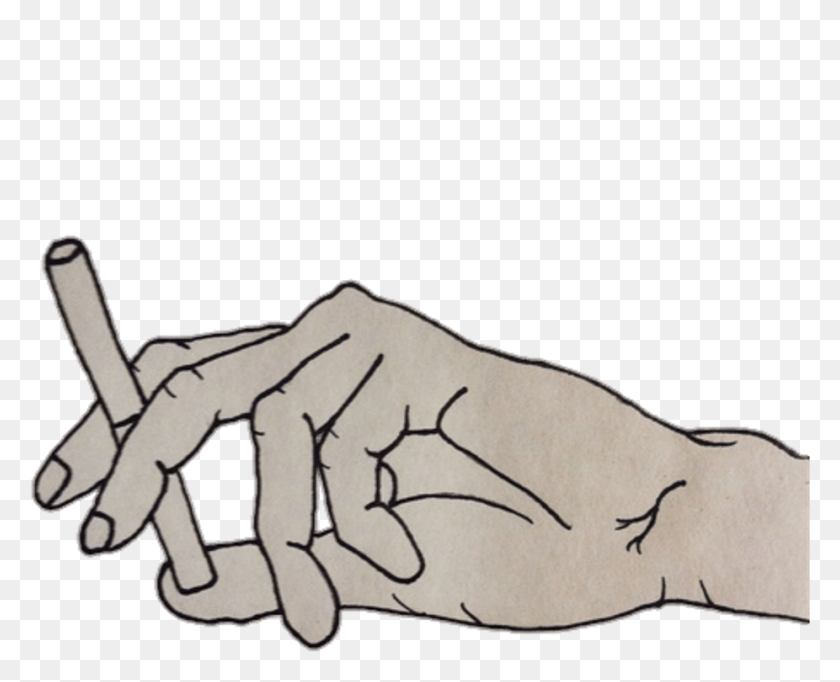 926x739 Anime Sticker Cigarette Smoke Drawing, Hand, Fist HD PNG Download