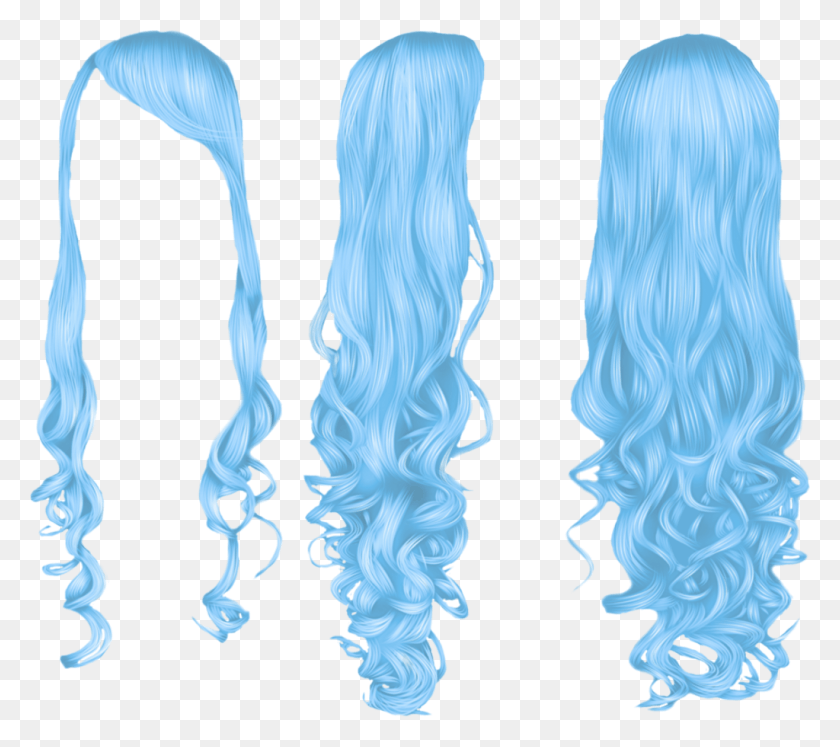 1024x902 Anime Sticker Long Blue Hair, Wig, Person, Human HD PNG Download