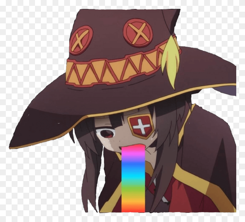 1024x920 Anime Sticker Megumin Puke, Clothing, Apparel, Hat HD PNG Download