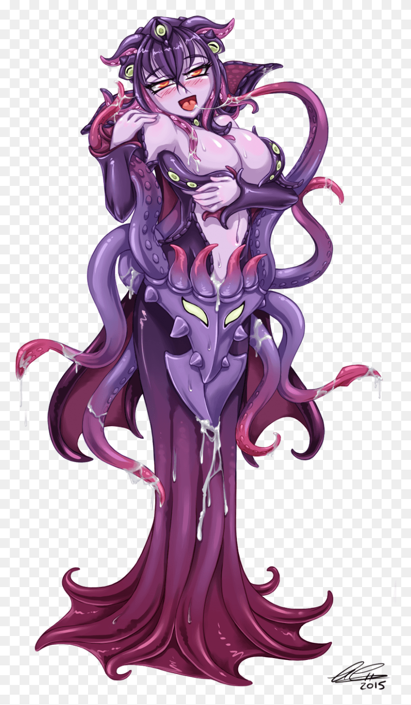 804x1424 Anime Tentacle Mindflayer Monster Girl, Purple, Animal, Sweets HD PNG Download