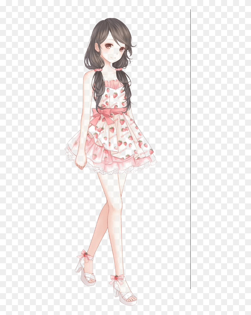 437x993 Anime Transprent Free Pink Fashion, Clothing, Apparel, Doll HD PNG Download