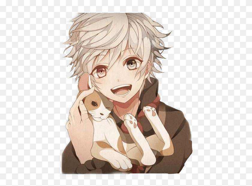 450x562 Animeboy Boyanime Cat Catboy Withcat Kitty Cats Anime Boy And Cat, Manga, Comics, Book HD PNG Download