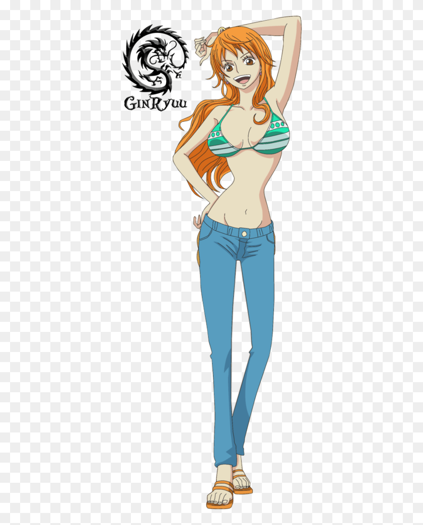 360x984 Animes Et Manga Nami One Piece Render, Pants, Clothing, Person HD PNG Download