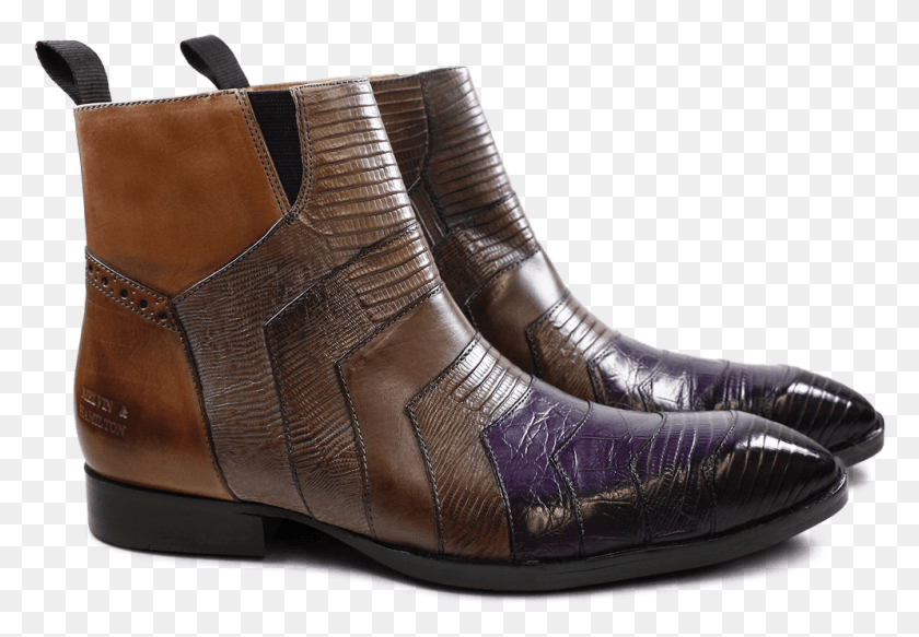 994x667 Ankle Boots Ricky 6 Guana Melanzana Big Croco Violet Chelsea Boot, Clothing, Apparel, Footwear HD PNG Download