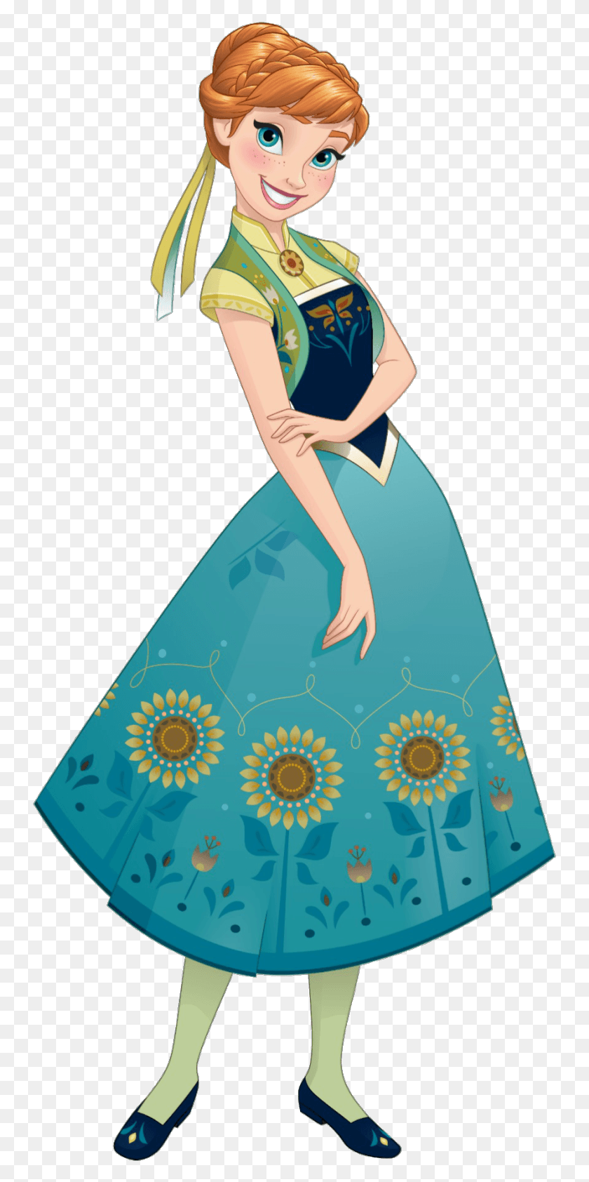 747x1624 Anna Clipart File Princess Anna Frozen Fever, Dress, Clothing, Apparel HD PNG Download