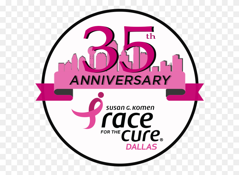 594x554 Anniversary Logo Race For The Cure Dallas 2017, Label, Text, Symbol HD PNG Download