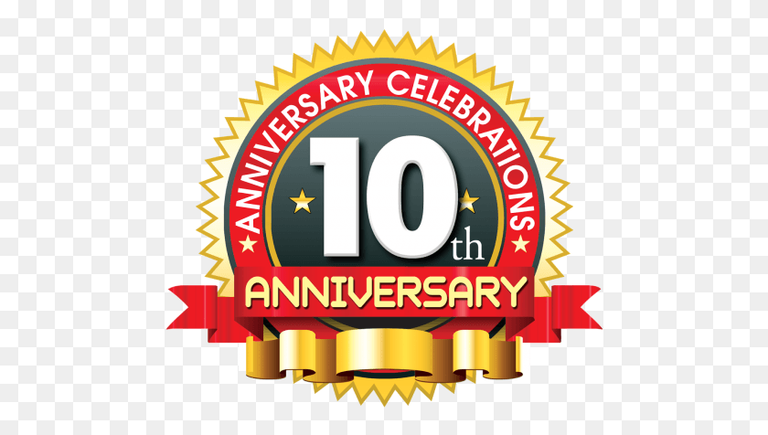 480x416 Anniversary Ribbon 10th Year Anniversary Logo, Text, Number, Symbol HD PNG Download