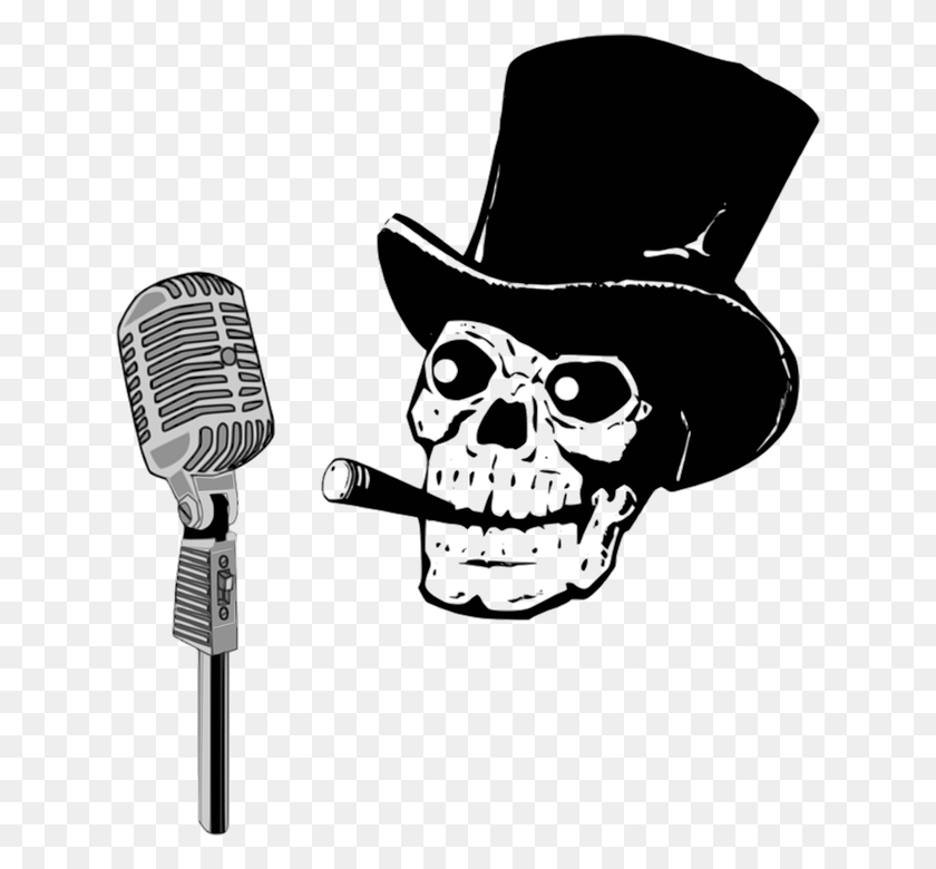 632x720 Announcer Humor Music Skeleton Skull Topper Locutor Dibujo, Electrical Device, Microphone, Clothing HD PNG Download