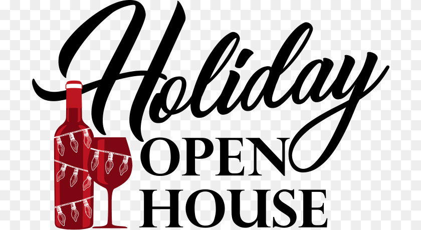 713x459 Annual Holiday Open House Logo Illustration, Alcohol, Beverage, Glass, Liquor Transparent PNG