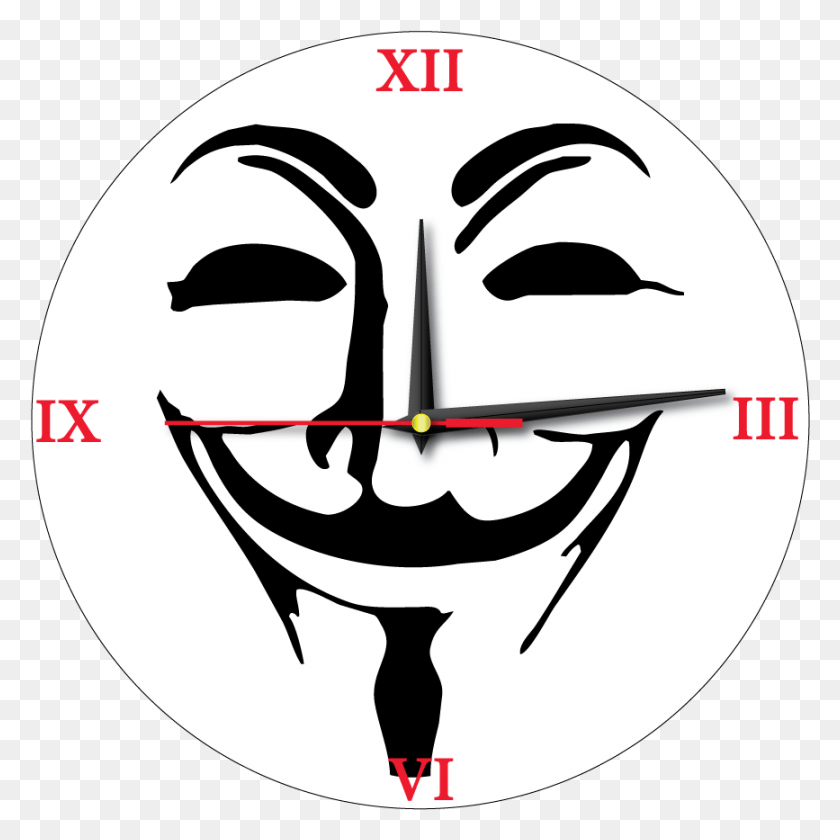 867x867 Anonymous Clock We Are Anonymous, Label, Text, Face HD PNG Download