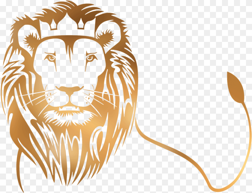 Anothen Golden Lion Head, Wildlife, Animal, Mammal, Face Sticker PNG