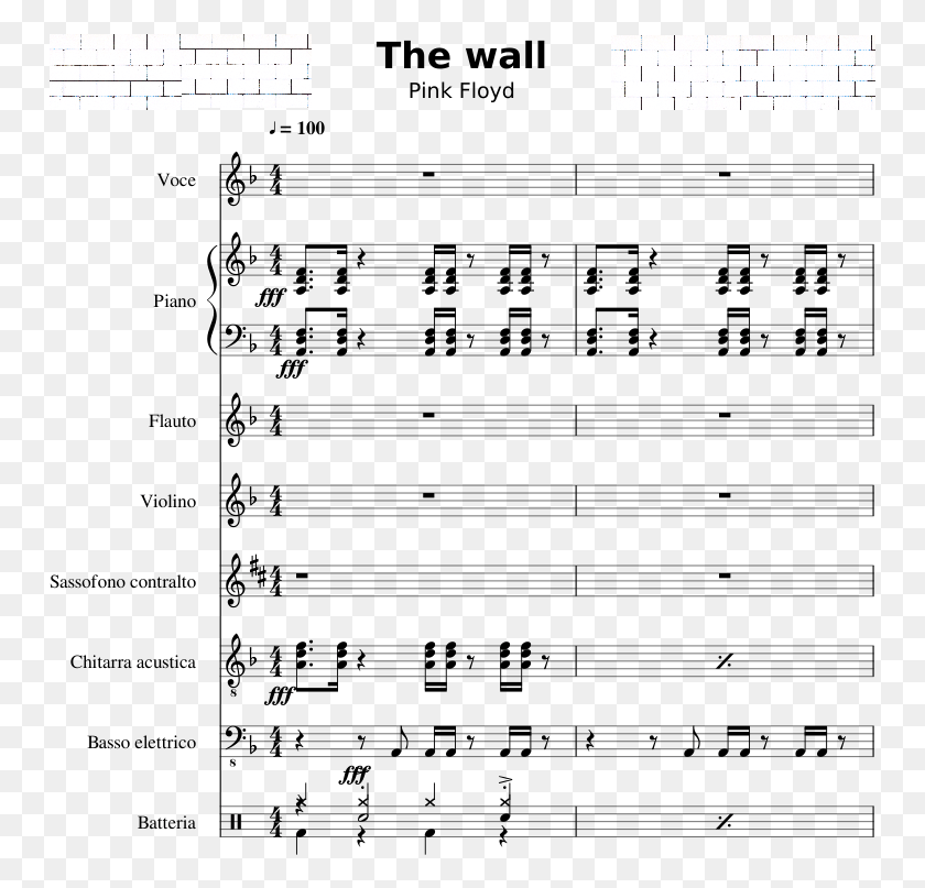 751x747 Another Brick In The Wall Sheet Music, Text, Plot, Diagram HD PNG Download