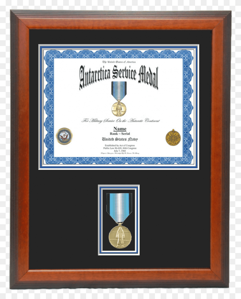 956x1202 Antarctica Service Certificate Frame Bronze Star Medal Frame, Text, Diploma, Document HD PNG Download