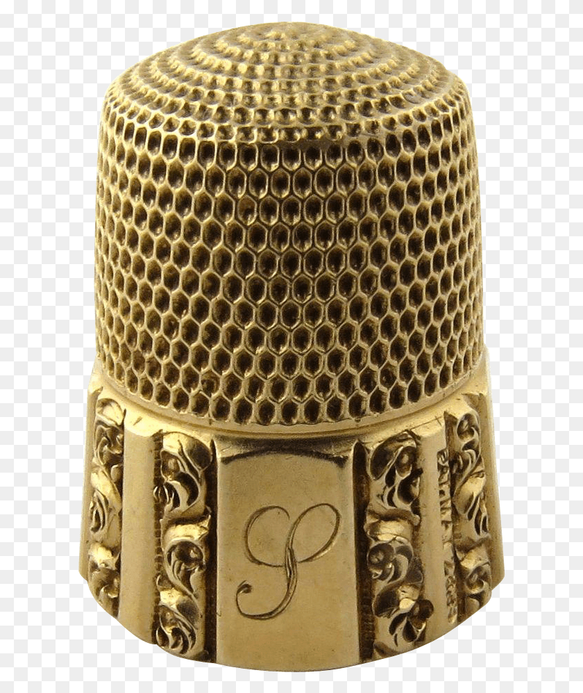 616x937 Antique 14K Yellow Gold Thimble Size Chair, Electrical Device, Lamp, Microphone Descargar Hd Png
