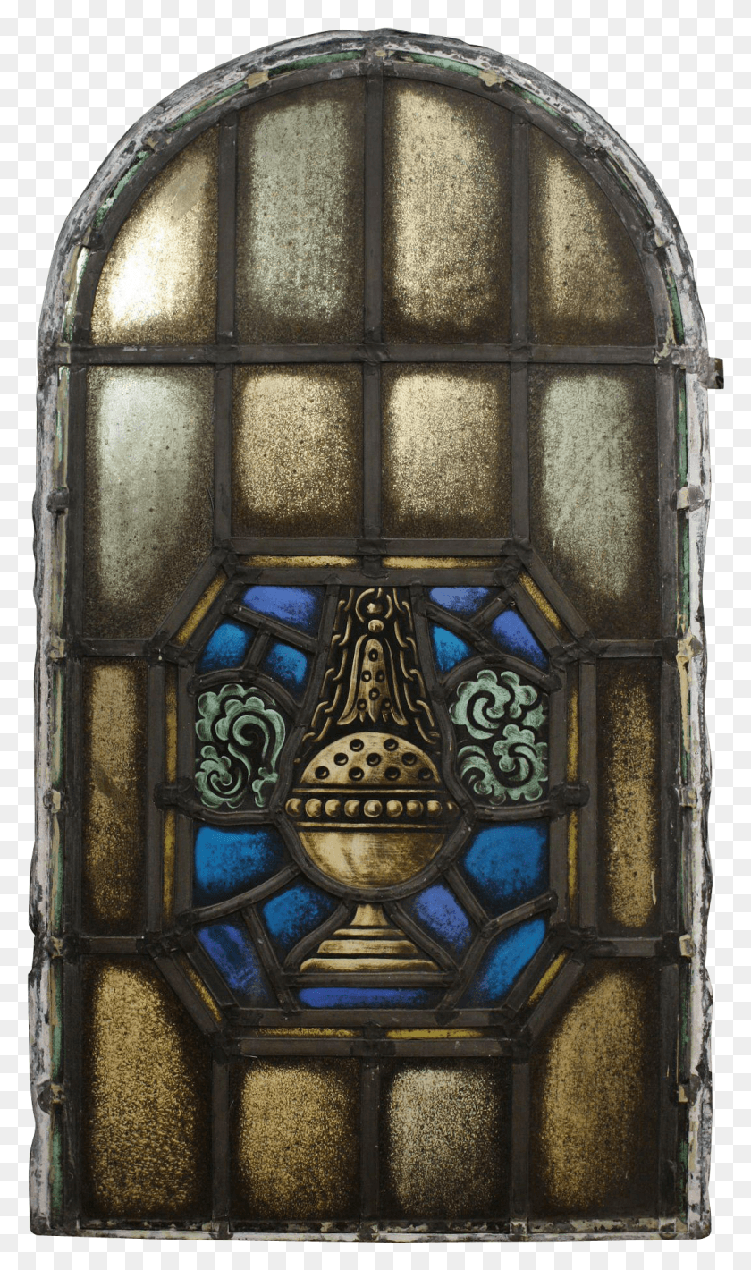 1074x1873 Antique Arched American Stained Glass Window Thurible Stained Glass, Architecture, Building HD PNG Download