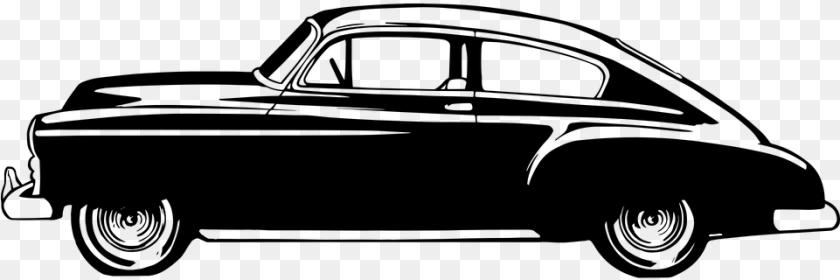 961x320 Antique Car, Gray Clipart PNG