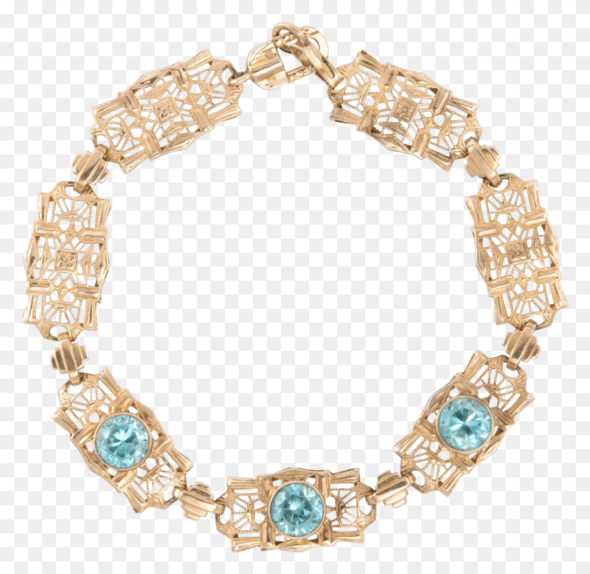 1220x1186 Antique Deco Blue Zircon 10 Karat Yellow Gold Filigree Necklace, Bracelet, Jewelry, Accessories HD PNG Download