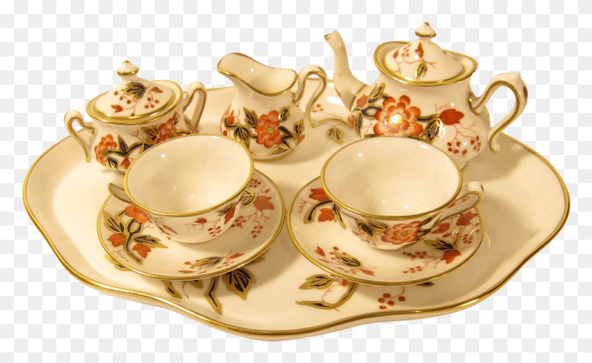 1748x1020 Antique Early 190039S Miniature Tea Set By Crown Stafforshire Saucer, Pottery, Teapot, Pot Descargar Hd Png