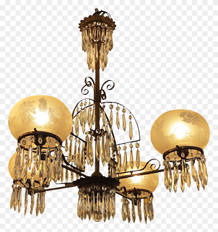 842x899 Antique Gas Lighting For Furniture Chandelier, Lamp HD PNG Download