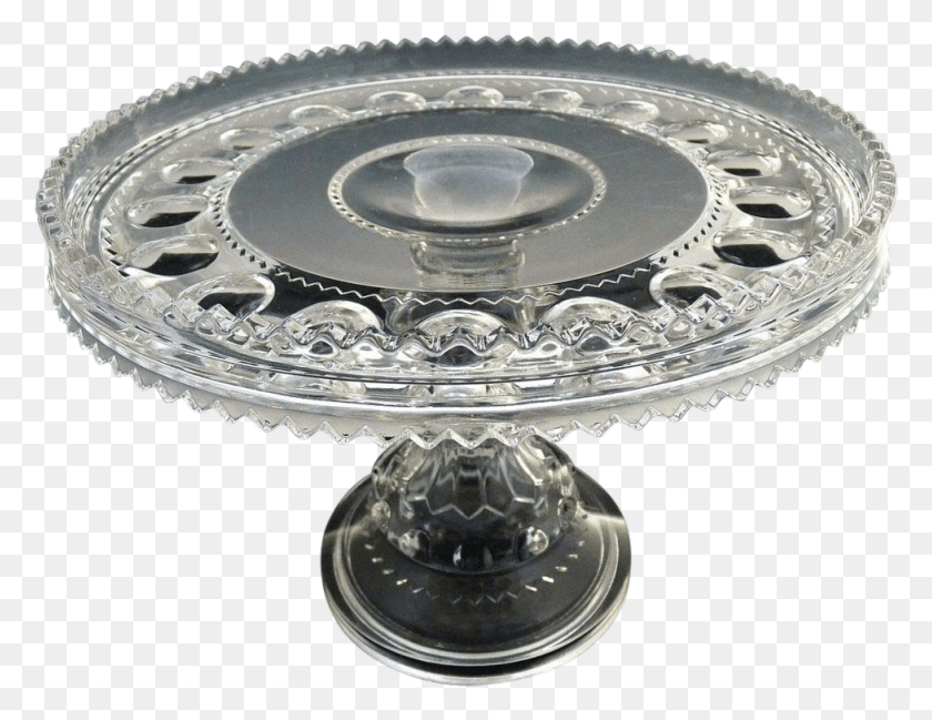 977x738 Antique Glass Pedestal Cake Stand Kings Crown Adams Circle, Silver, Ceiling Light, Aluminium HD PNG Download
