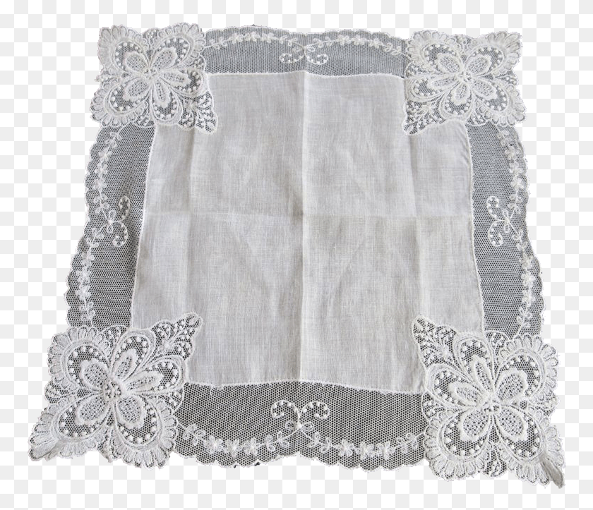 764x663 Antique Hanky Hankie Net Lace White Cotton Textile Placemat, Home Decor, Linen, Blouse Descargar Hd Png
