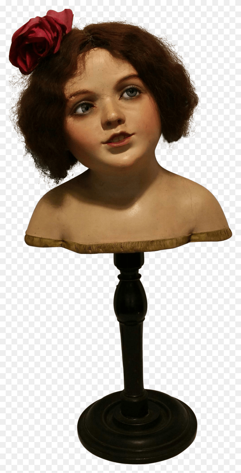 998x2032 Antique Italian Mannequin In Papier Mache On Pedestal Bust, Hair, Lamp, Person HD PNG Download