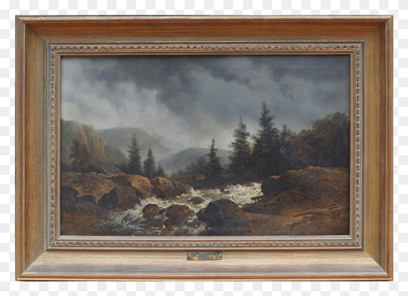 995x702 Antique Oil Paintings On Canvas Unique Mountain Landscape Painting, Wood HD PNG Download