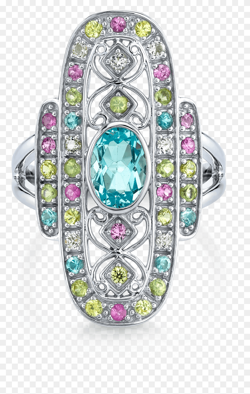 827x1339 Antique Pastel Rainbow Cocktail Ring Diamond, Gemstone, Jewelry, Accessories HD PNG Download