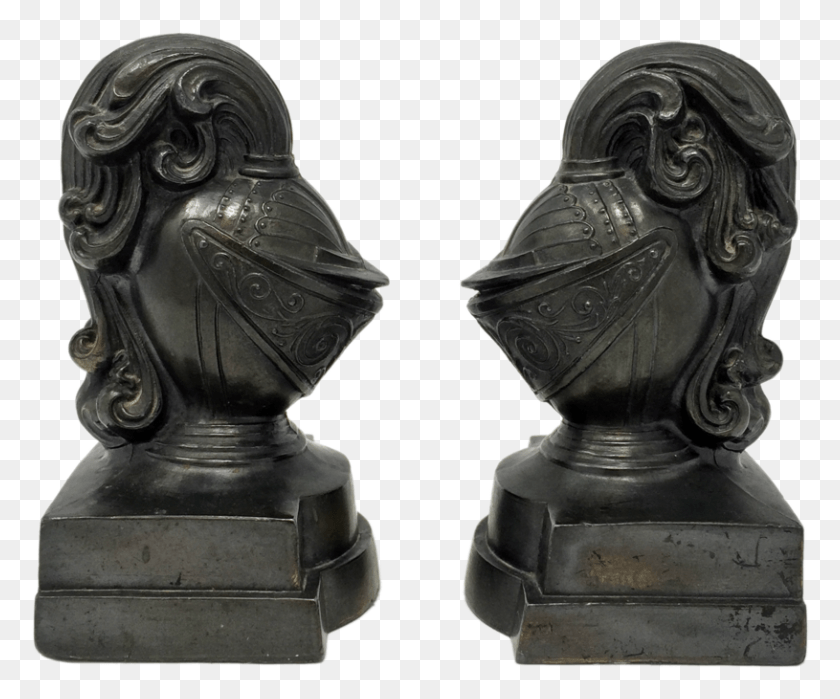 815x668 Antique Roman Knight Bookends By Crescent Metal Works Bronze Sculpture, Chess, Game HD PNG Download
