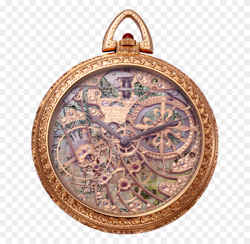 635x761 Antique Vintage Pocket Watch With Map Watch, Wristwatch, Clock Tower, Tower HD PNG Download