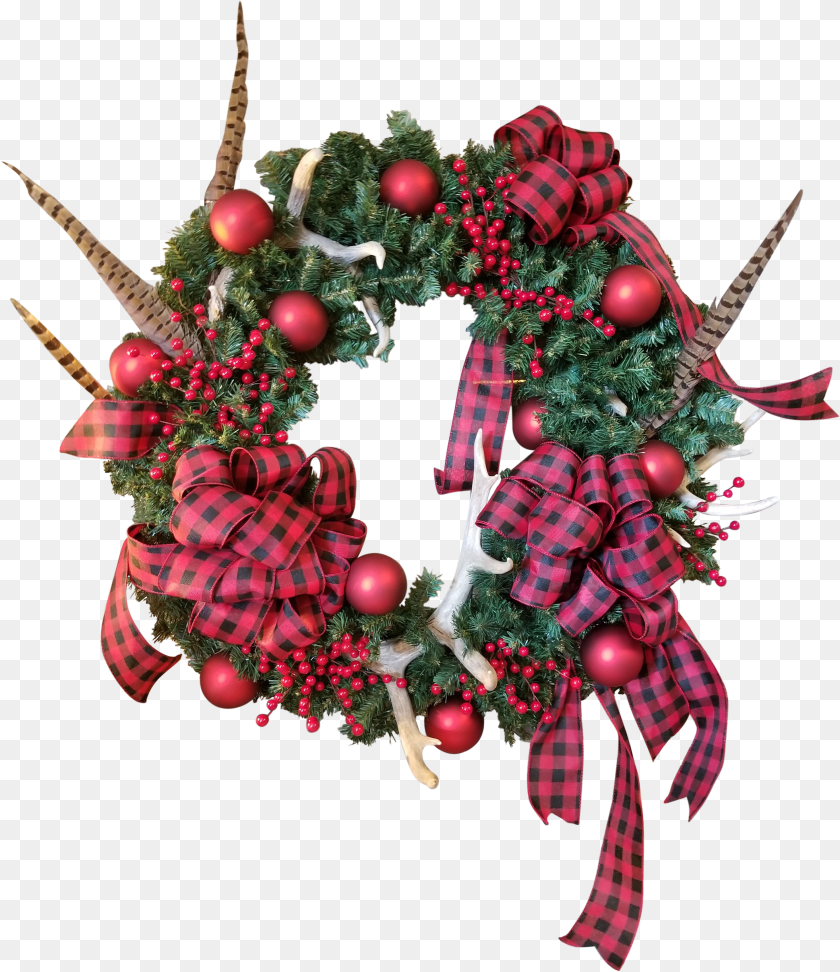 2926x3385 Antler Christmas Wreath For Holiday Clipart PNG
