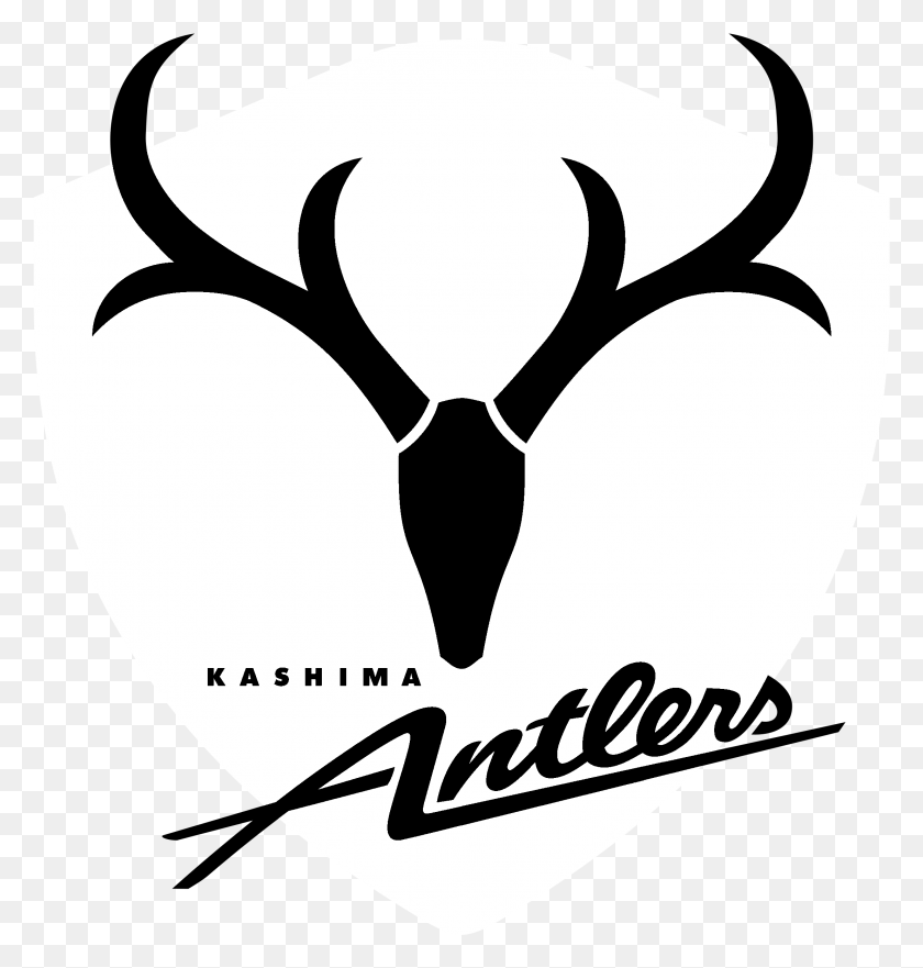 2213x2331 Antlers 7737 Logo Blanco Y Negro Kashima Antlers, Stencil, Símbolo, Texto Hd Png