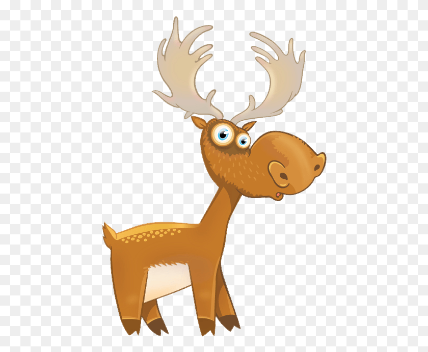 442x631 Antlers Transparent Cartoon Reindeer, Animal, Mammal, Deer HD PNG Download