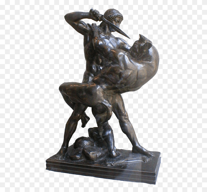 470x719 Antoine Louis Barye Fue Un Artista Consumado Y Teseo Matando Al Minotauro Por Antoine Louis Barye, Estatua, Escultura Hd Png Descargar