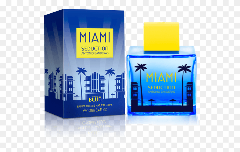 556x473 Antonio Banderas Miami Seduction Man Edt 100ml Antonio Banderas Perfume Miami, Bottle, Cosmetics, Text HD PNG Download