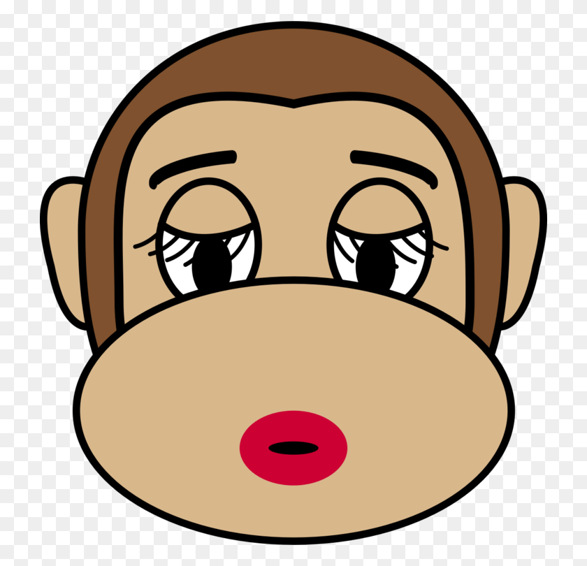 726x750 Ape Chimpanzee Primate Monkey Cartoon Monkey Stickers For Whatsapp, Animal, Mammal, Head HD PNG Download