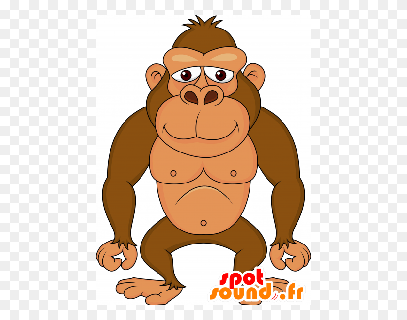 445x601 Descargar Png Ape Graphic Freeuse Stock Realista Enorme Gorila Dibujos Animados, Naturaleza, Al Aire Libre, Animal Hd Png