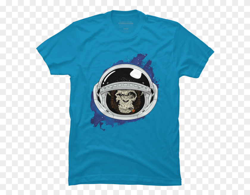 602x597 Ape In Space Suit Per Aspera Ad Astra T Shirt, Clothing, Apparel, T-shirt HD PNG Download
